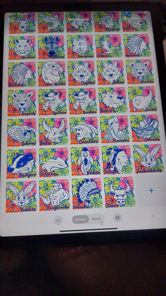 Colorful Floral Mascot Special (include team in personalization box)