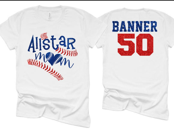 All Star Mom Heart (can change colors)