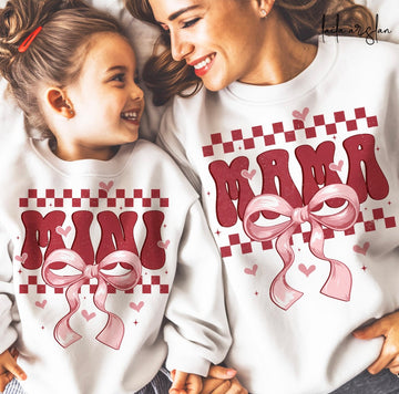 Mama and Me Checkered Bow Set (price includes both)