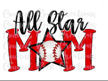 All Star Mom Star (can change colors and add team name)