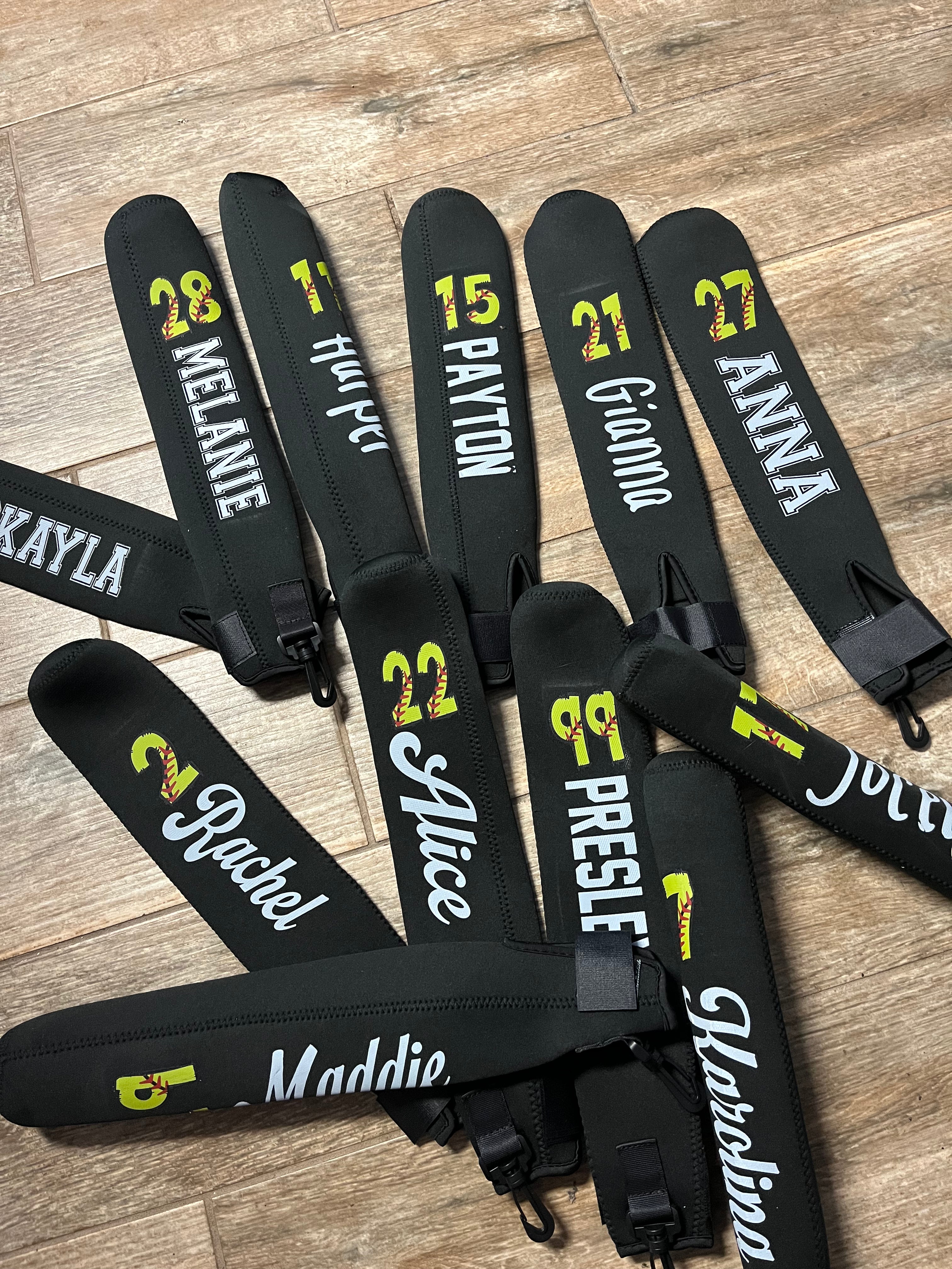 Neoprene Bat Covers (include number and name in personalization box) If you include a logo, email it to kassi@msoshop (dotcom) - 0