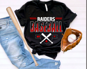 Crossed Bats Baseball Stack Special (Include Team Name, Number and 2 colors in personalization box)