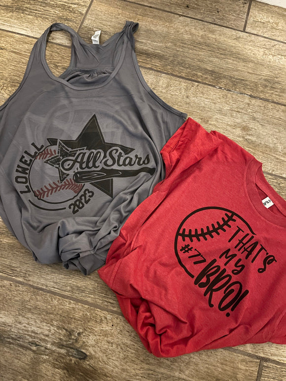 Baseball/softball siblings (can include ink color changes in personalization box)