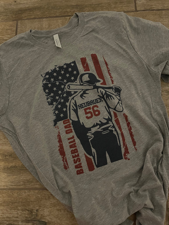 Baseball Dad- RWB Flag