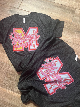 Varsity M Mama Leopard Tee