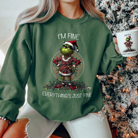 Green Guy I'm Fine Crewneck