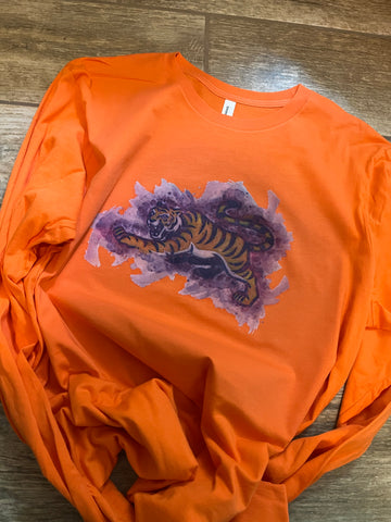 XL Long Sleeve Tiger Splash