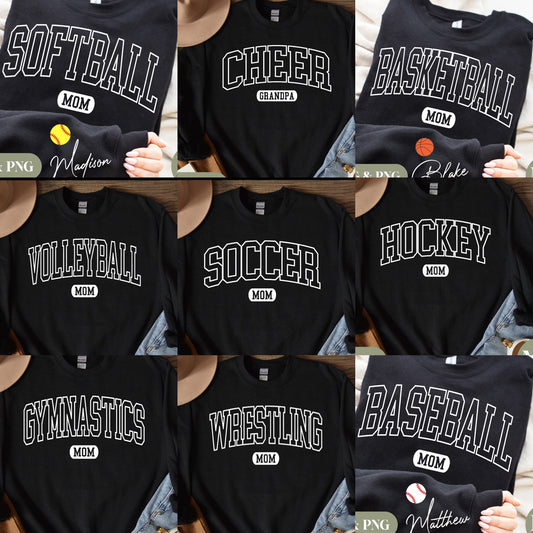 Sport Family (Put color, sport and family member name in personalization box)