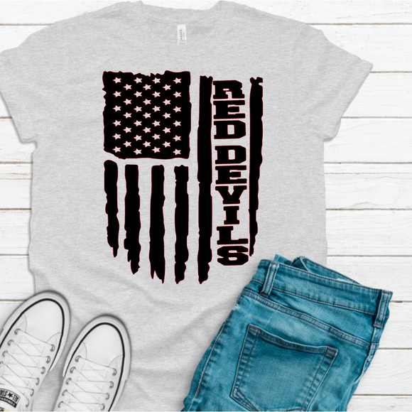 Red Devils Distressed Flag (Personalize any team)