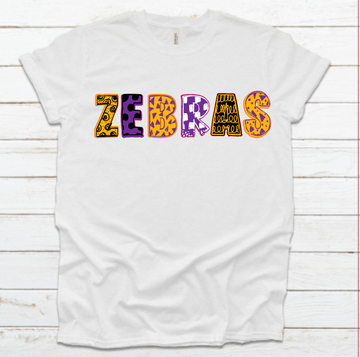 Zebras Doodle Dot Letters