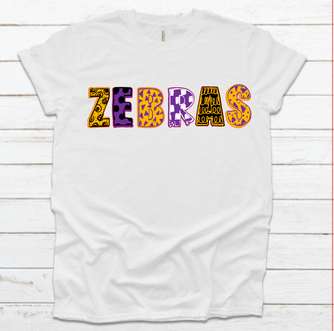 Zebras Doodle Dot Letters