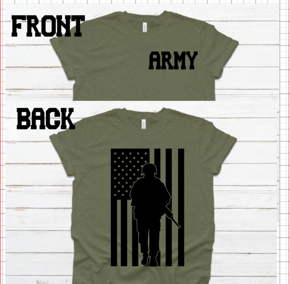 Military- Army Flag Silhouette