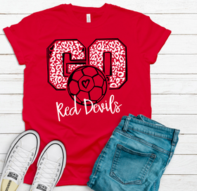 Go Red Devils Leopard Soccer