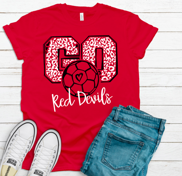 Go Red Devils Leopard Soccer