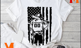 Personalized Baseball- Distressed Flag