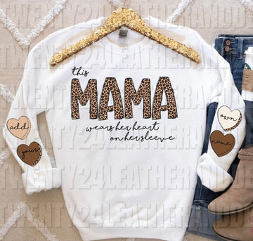 Leopard Mama/Personalized Heart on My Sleeve