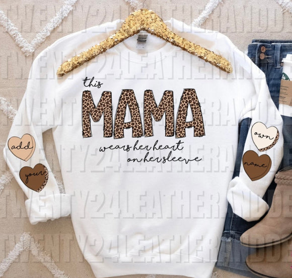 Leopard Mama/Personalized Heart on My Sleeve