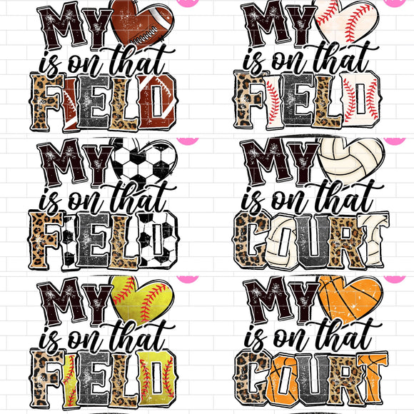 Leopard Heart is on That Field (personalize with name, number on back like jersey)