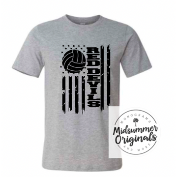 Volleyball Flag Red Devils (Personalize any team)