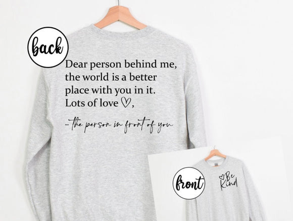 Dear Person Behind Me