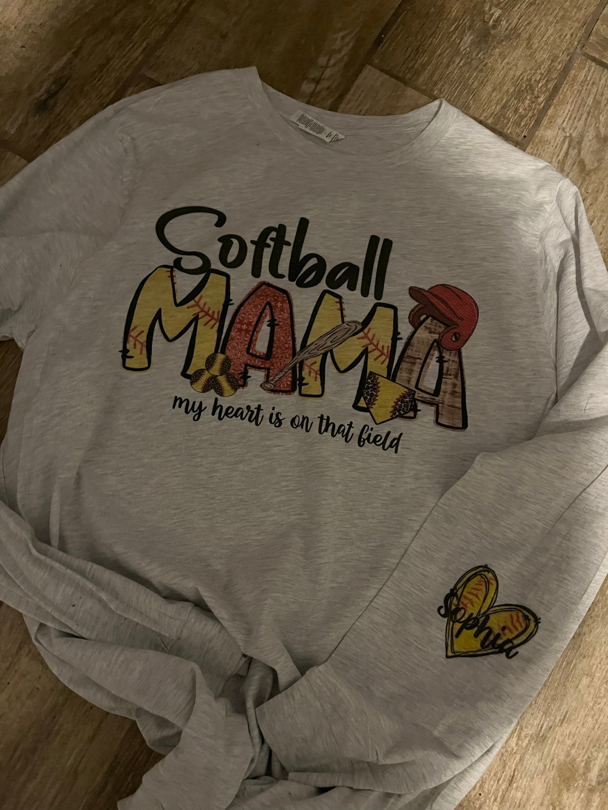 Basketball Mama- Heart on Court Sleeve