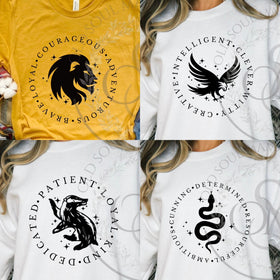 HP Houses- Mascot and Word Circle