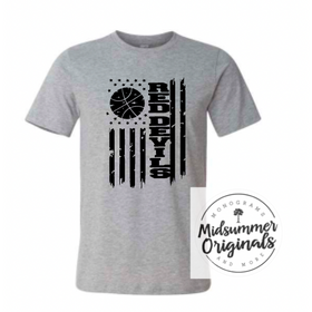 Basketball Flag Red Devils (Personalize any team)