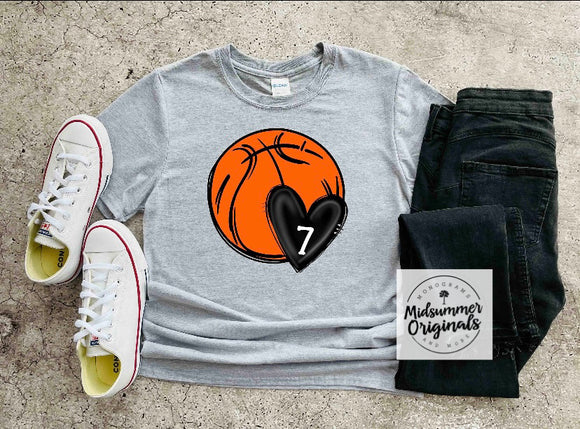 Basketball Heart (personalized)