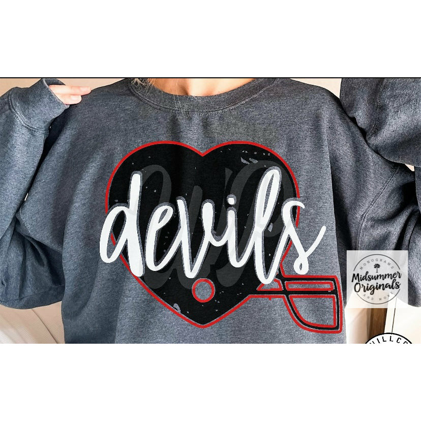 Red Devils Heart Helmet