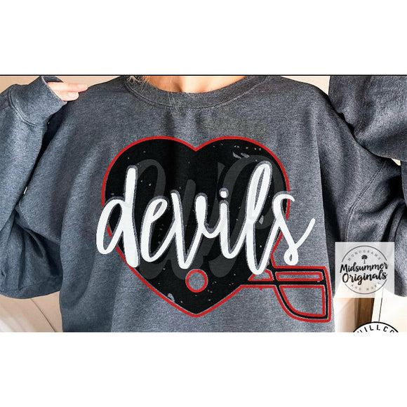 Red Devils Heart Helmet