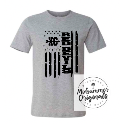 Cross Country Flag Red Devils (Personalize any team)