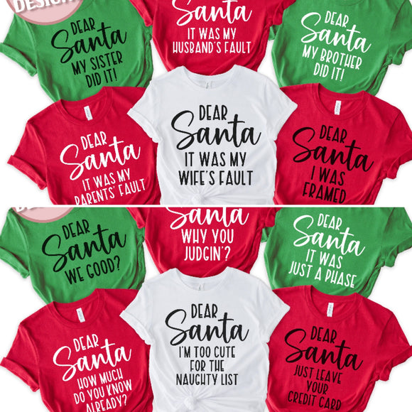 Dear Santa… funny personalized tees