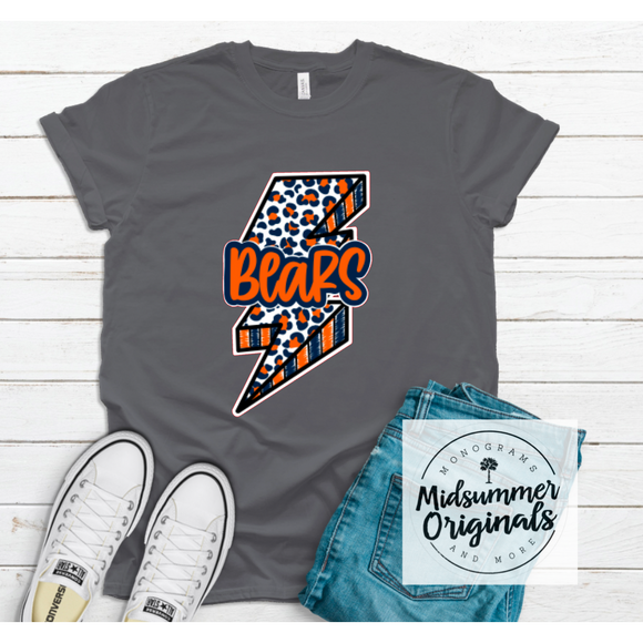 Blue/Orange Bears Leopard Lightning